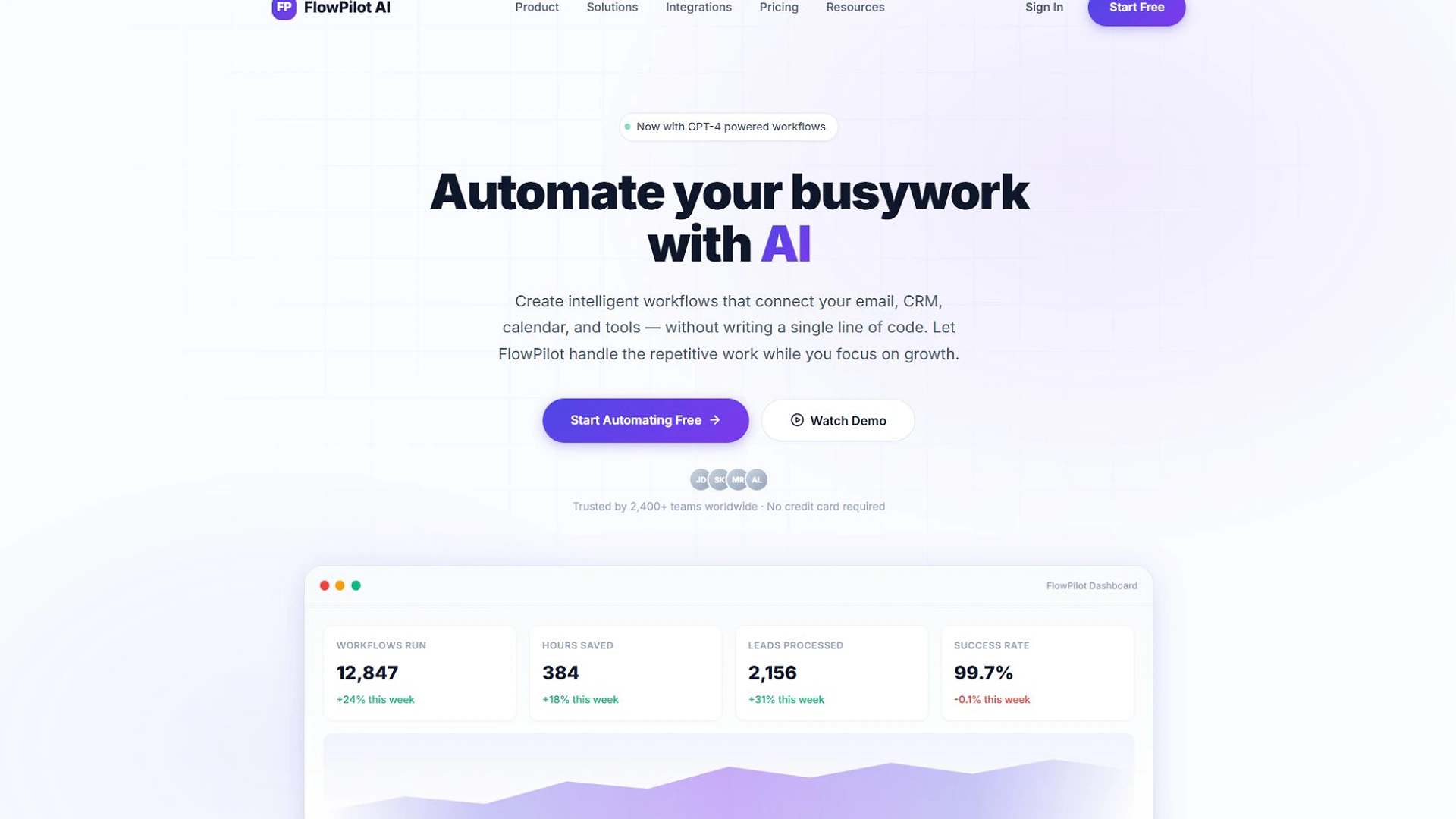 Vista de FlowPilot AI