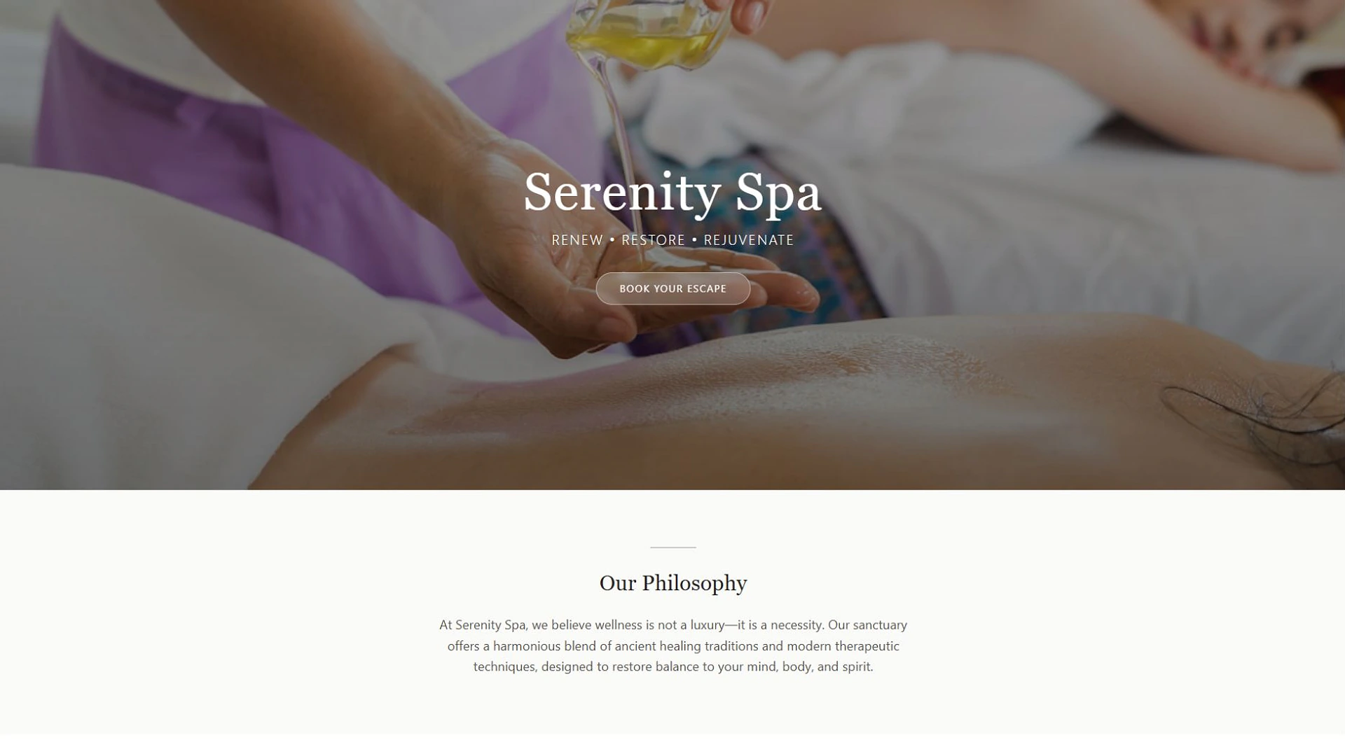 Vista de Serenity Spa